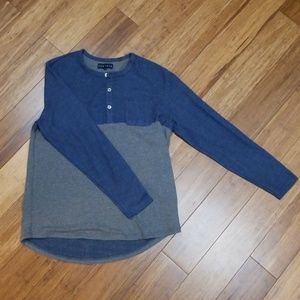 Men's Large blue and grey pullover sweater